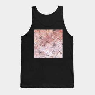 Minimal Colorful Abstract Leaf Pattern Tank Top